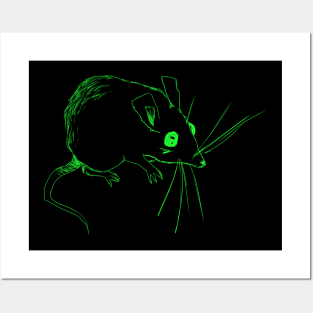 Sketch Mouse (green) Posters and Art